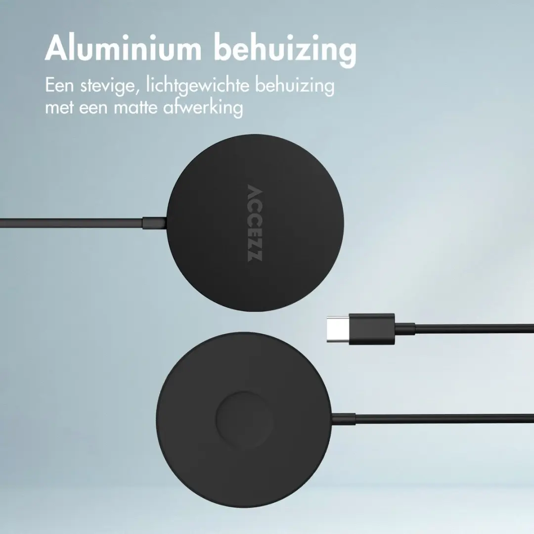 Accezz SH00074080 Draadloze Oplader - MagSafe 15W - USB-C Kabel - Zwart
