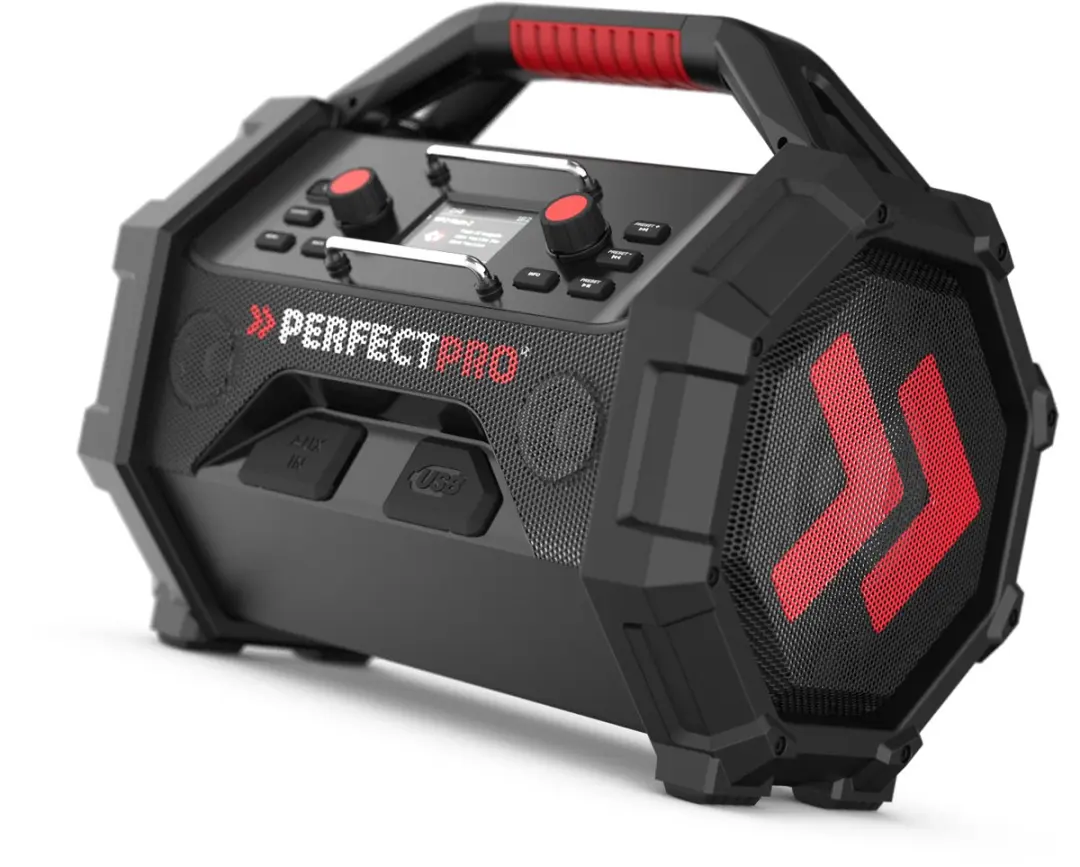 PerfectPro Rocktagon OCT-18V Bouwradio - 30W - DAB+/FM/Bluetooth - Zwart