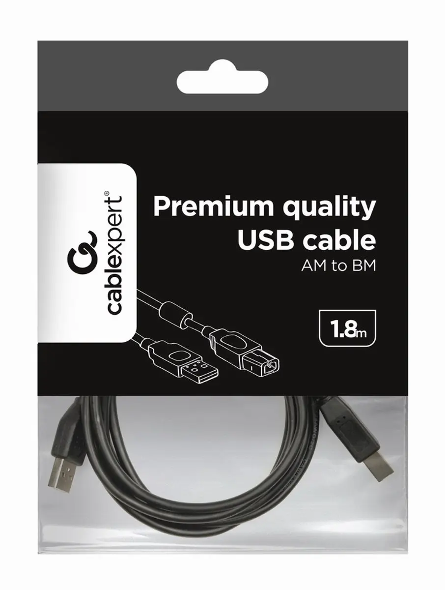 Cablexpert CCF-USB2-AMBM-6 Printerkabel - 1.8m - Zwart
