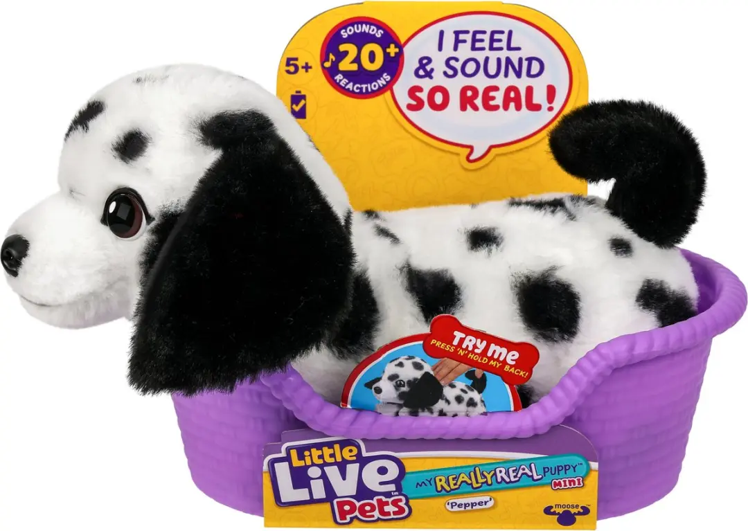 Little Live Pets My Really Real Puppy Mini Pepper Dalmatiër - Interactieve Pluchen Knuffel