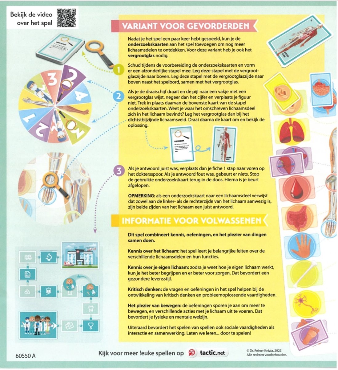 Tactic Ik Leer: Het Menselijk Lichaam – Bordspel – Educatief - Ontdek het Menselijk Lichaam en Leer over Anatomie – 2 tot 5 Spelers – Vanaf 7 Jaar