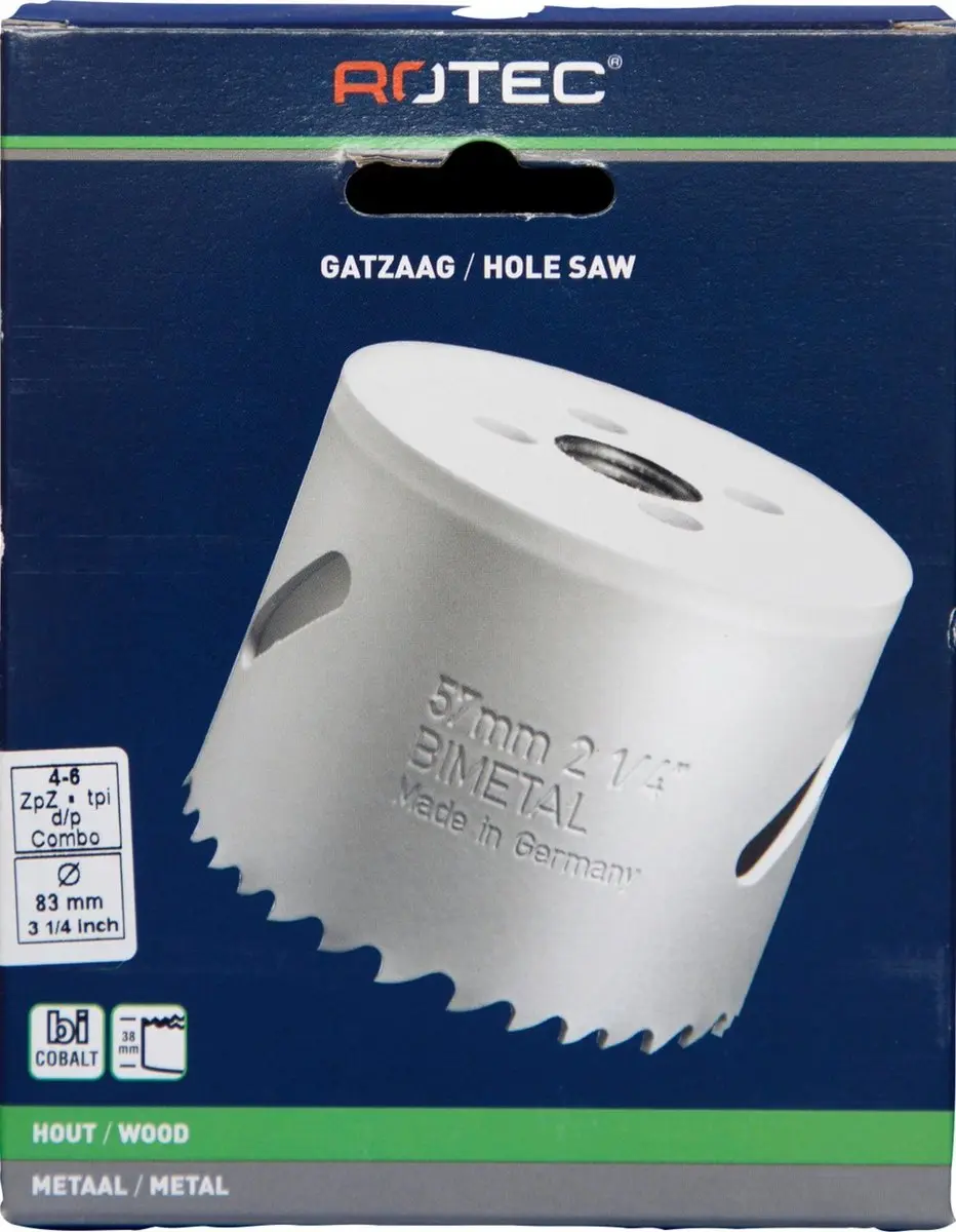 Rotec Cobalt 8% HSS Bi-Metaal Gatzaag 83mm