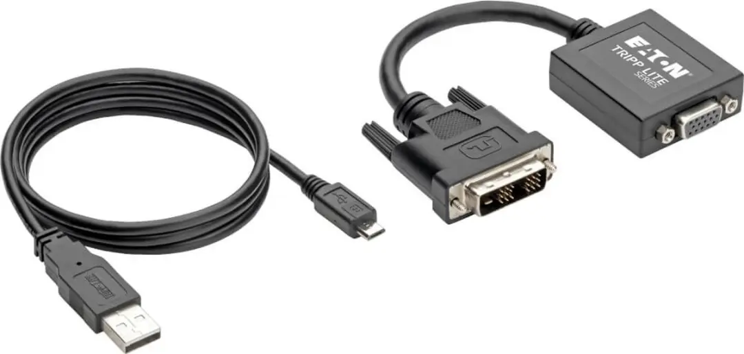 Tripp Lite P120-06N-ACT DVI-D naar VGA + USB-A naar Micro USB Kabeladapter - Zwart