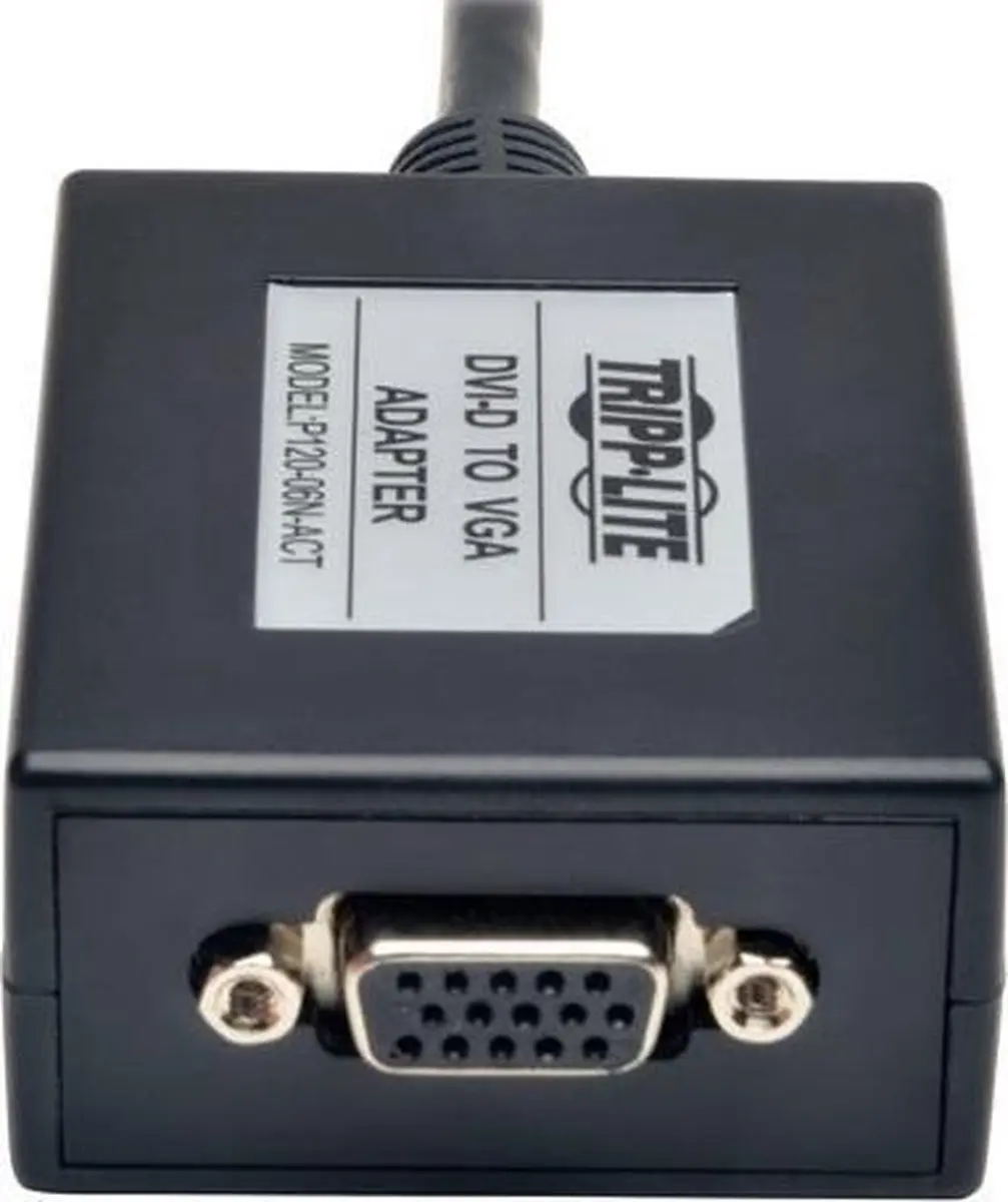 Tripp Lite P120-06N-ACT DVI-D naar VGA + USB-A naar Micro USB Kabeladapter - Zwart