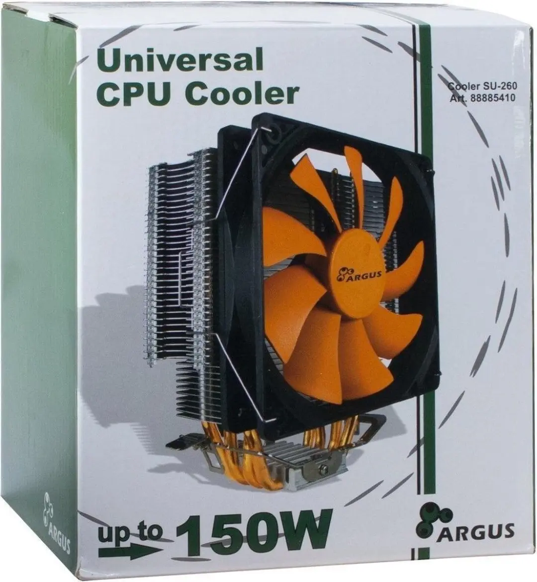 Inter-Tech Argus SU-260 Processor Koeler 12cm - Zwart/Oranje