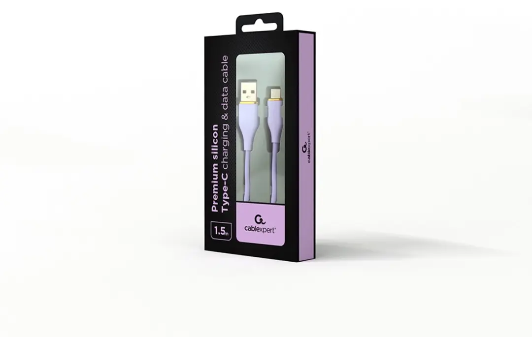 Cablexpert USB-C Siliconen Kabel 1,5m - Paars