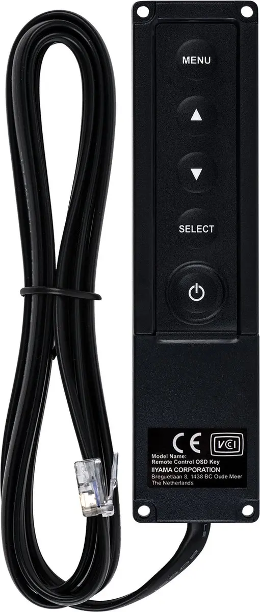 iiyama RC TOUCHV01 Afstandsbediening - Zwart