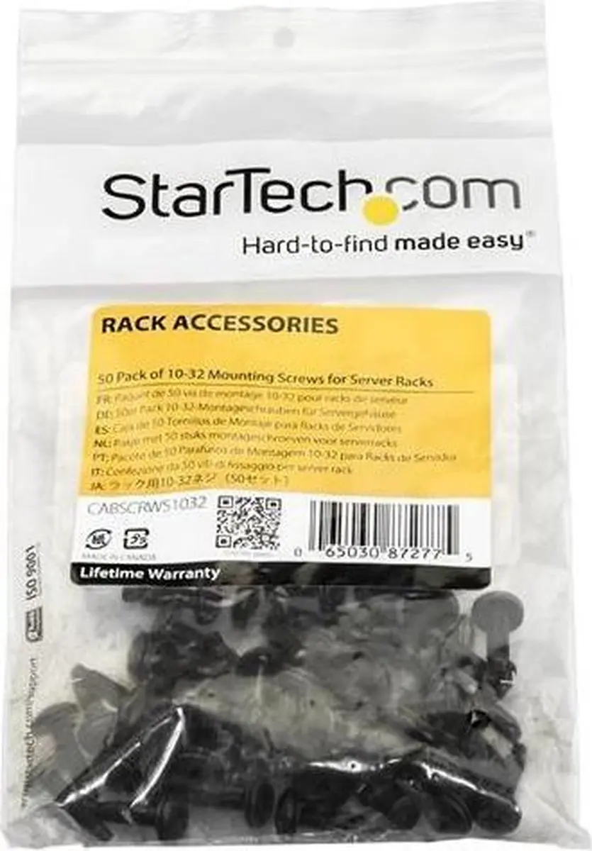 Startech 10-32 Serverkast Schroeven - 50 Stuks - Zwart
