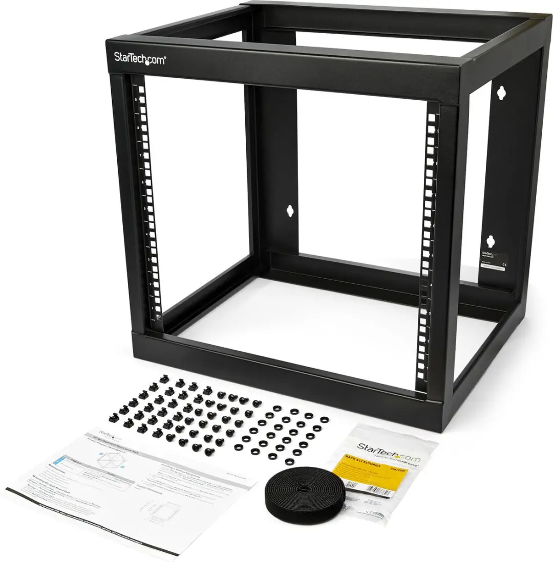 Startech RK919WALLO 9U Wandrek - Open Frame - 2 Post - Zwart