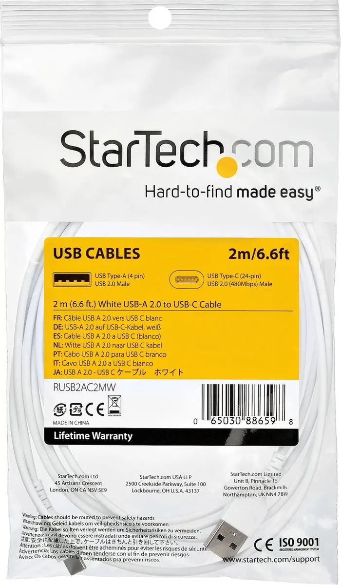 Startech USB-A naar USB-C Kabel 2m