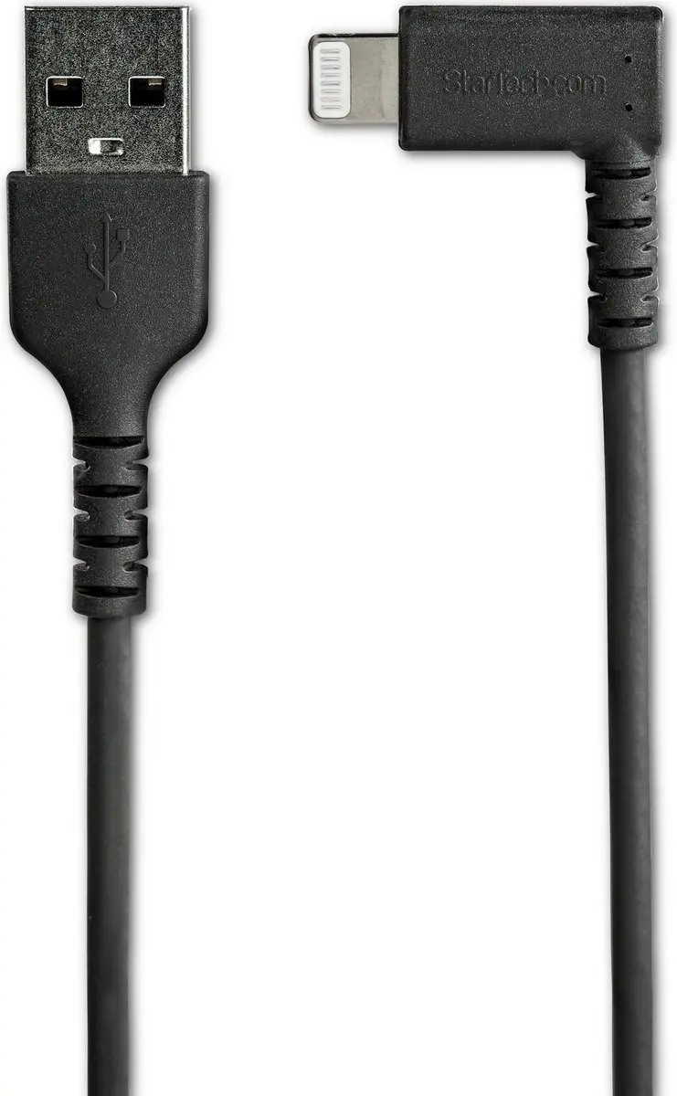 Startech 2m Haakse USB naar Lightning Kabel - Zwart