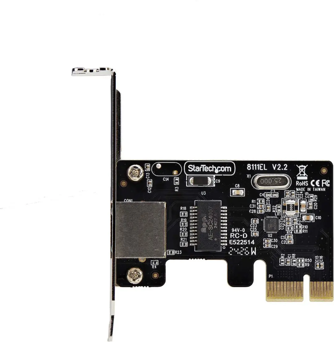 Startech ST1000SPEX2LT PCIe Ethernet Adapter - 1 Poort - 1000Mbps - Zwart