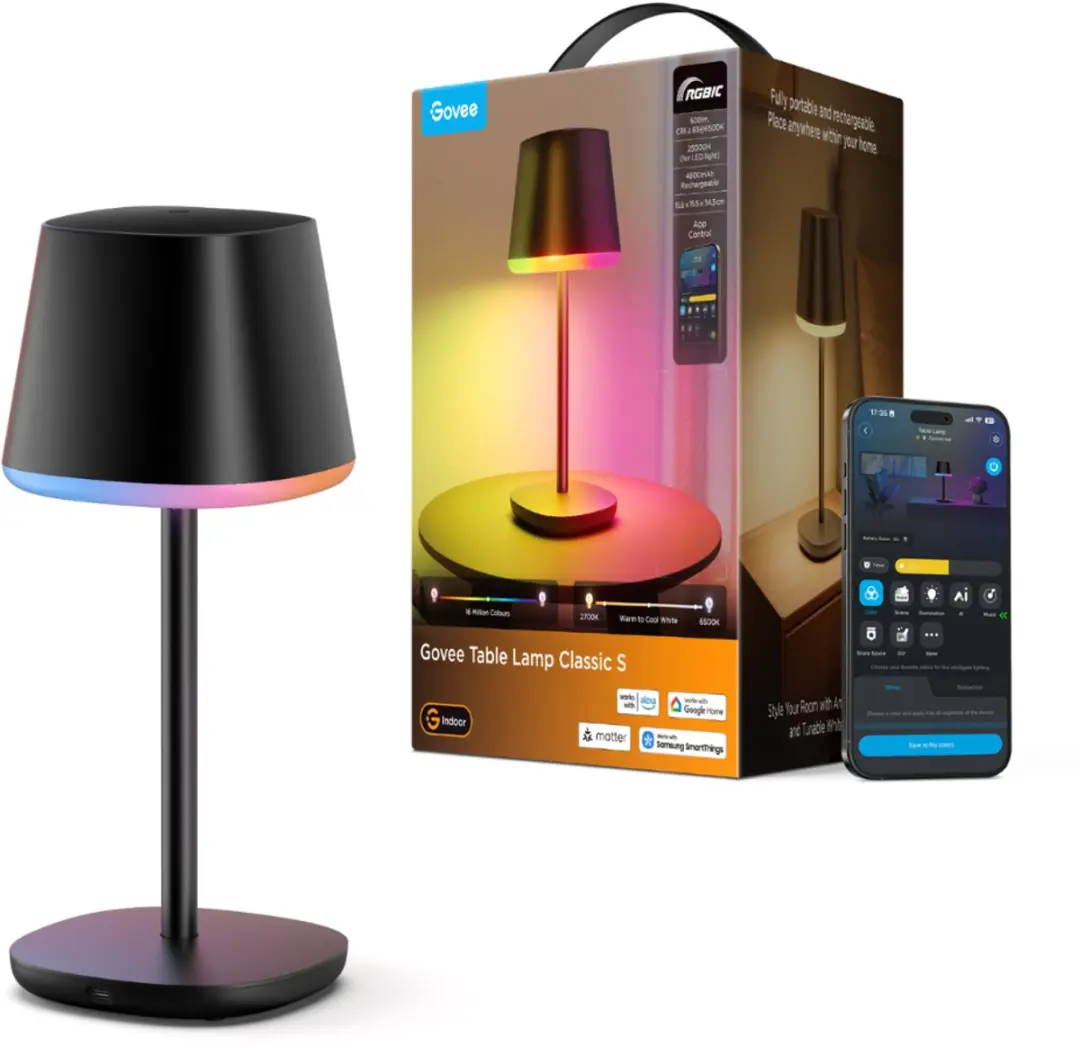 Govee Table Lamp Classic S RGBICWW Oplaadbaar
