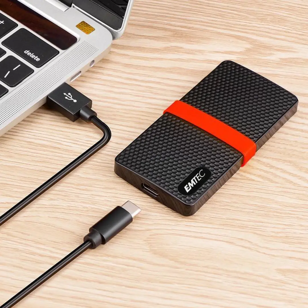Emtec SSD 3.1 Gen2 X200 256GB - USB-C/USB-A Kabel