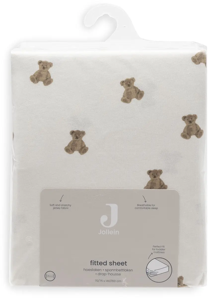 Jollein Hoeslaken Jersey Mini Teddy Bear 70/75x140/150cm