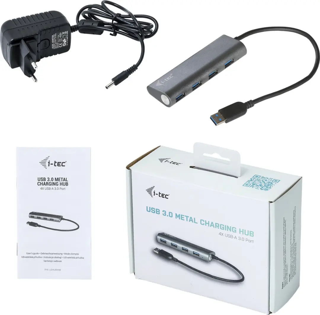 I-tec U3HUB448 USB Hub 4 Poorten - Grijs