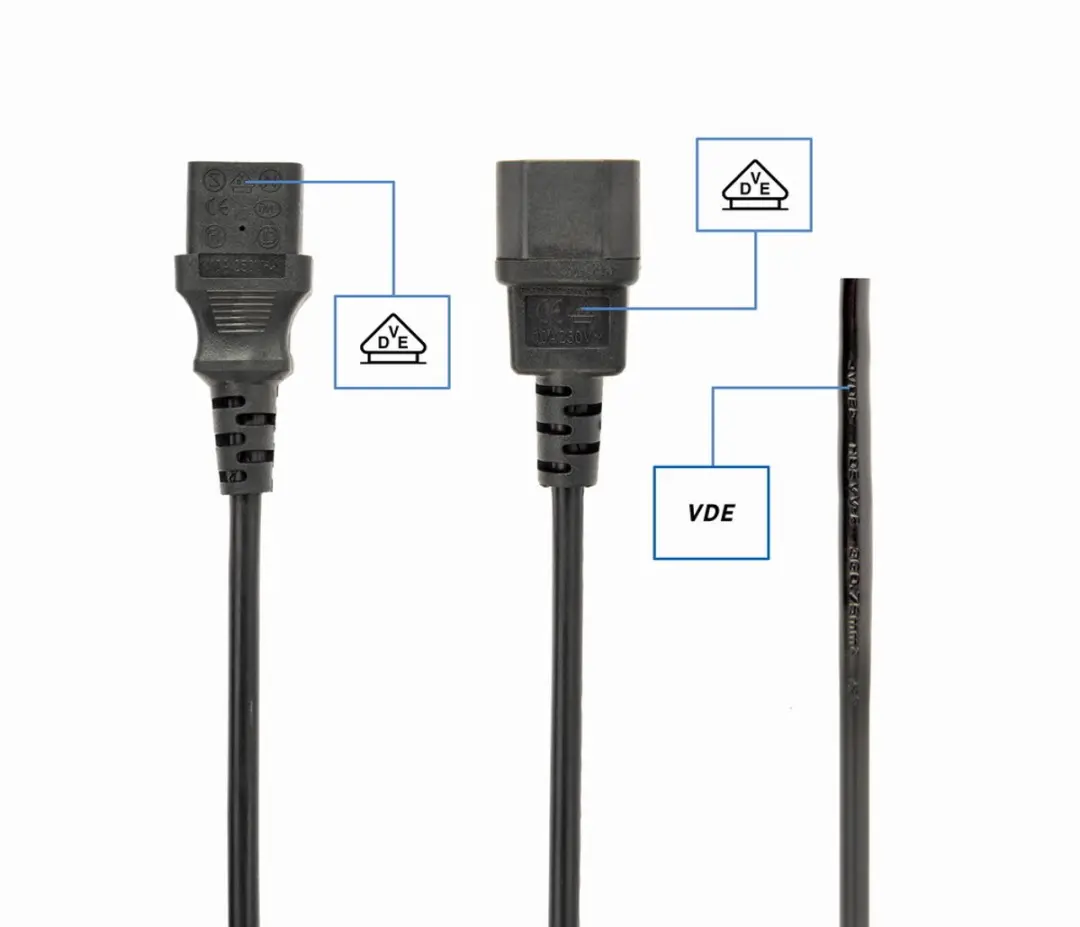 Cablexpert Stroomkabel C13 PC-186-VDE - 1,8m - Zwart