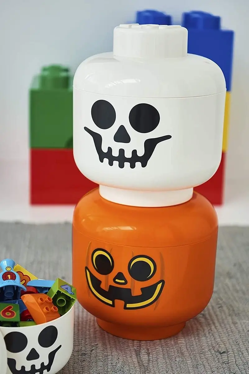 LEGO Iconic Hoofd Pompoen Opbergbox 24cm - Oranje - afbeelding 6 van 6
