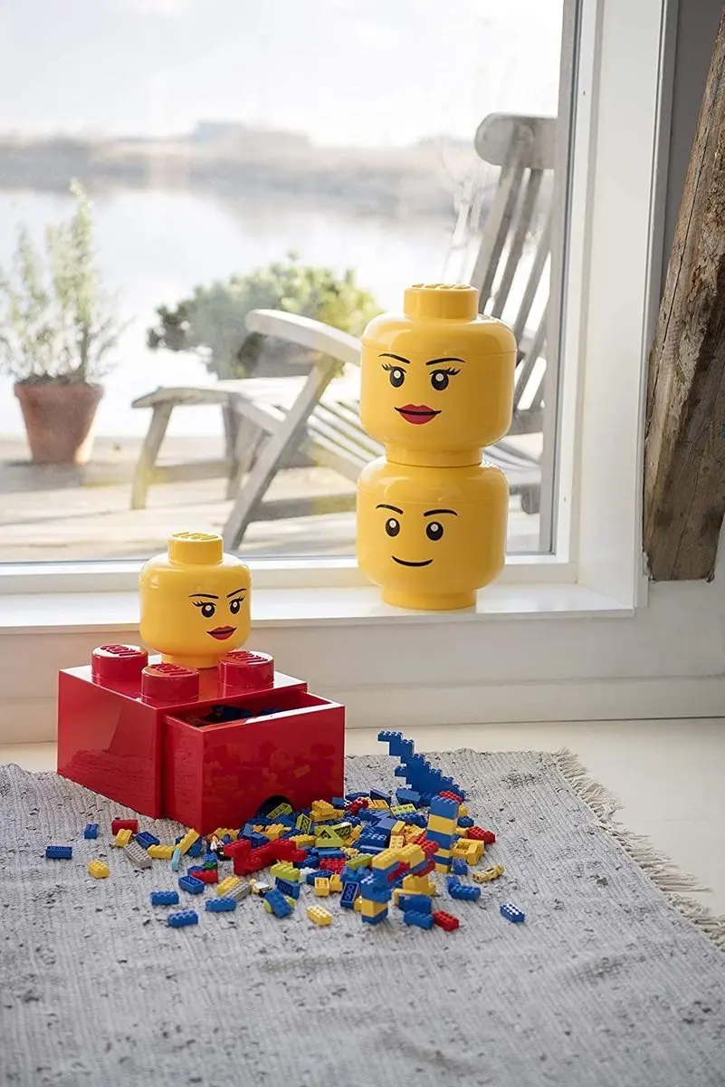 LEGO Iconic Hoofd Pompoen Opbergbox 24cm - Oranje