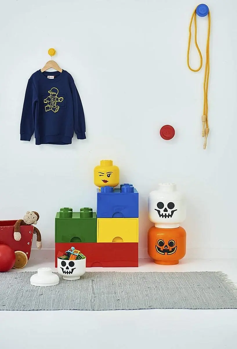 LEGO Iconic Hoofd Pompoen Opbergbox 24cm - Oranje