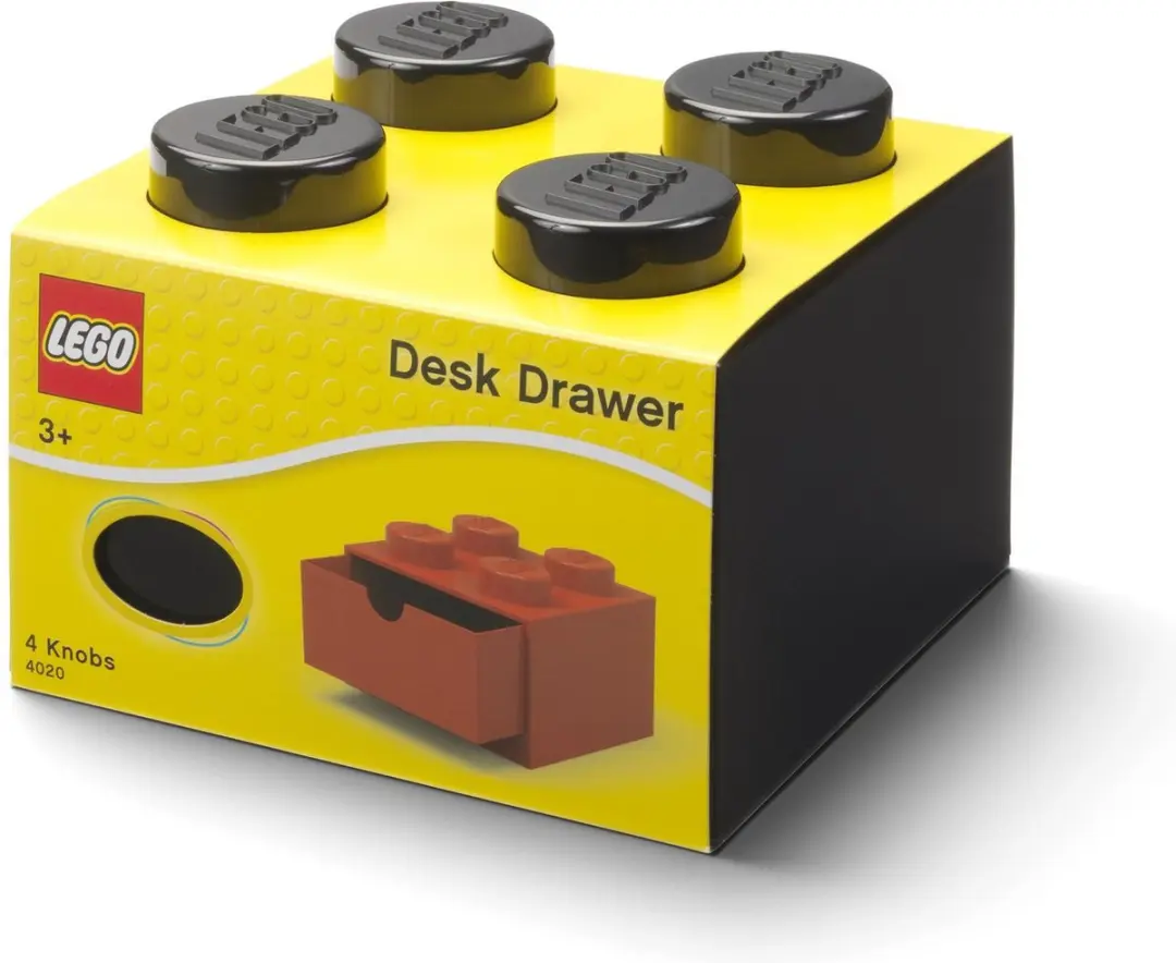 LEGO Opbergbox Bureaulade Brick 4 - Zwart - afbeelding 6 van 6