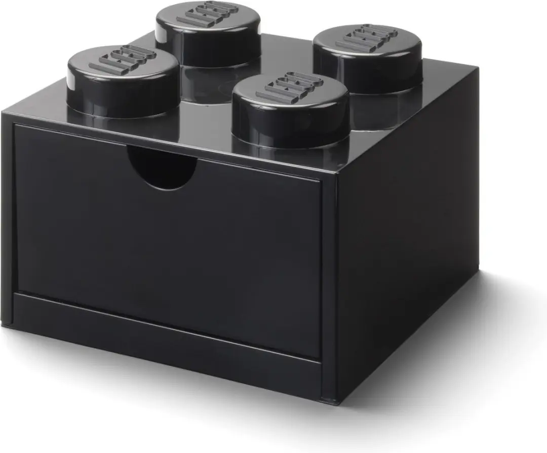 LEGO Opbergbox Bureaulade Brick 4 - Zwart