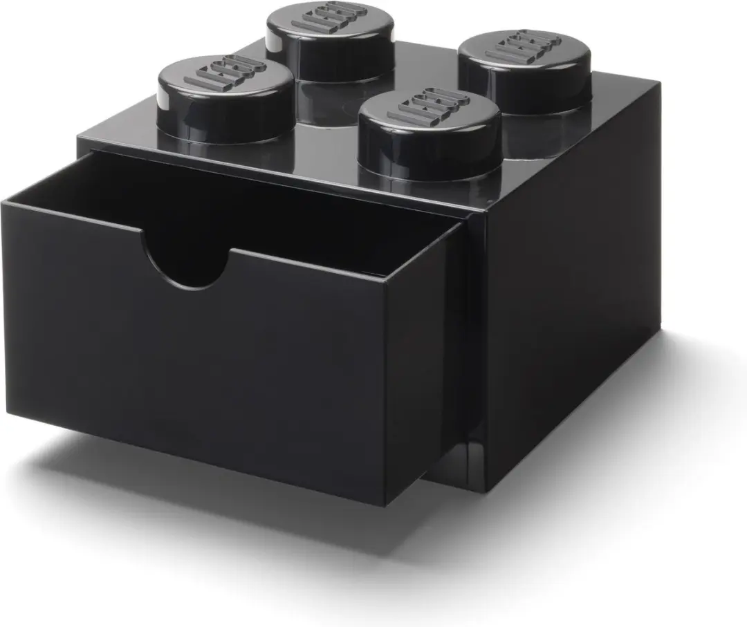 LEGO Opbergbox Bureaulade Brick 4 - Zwart