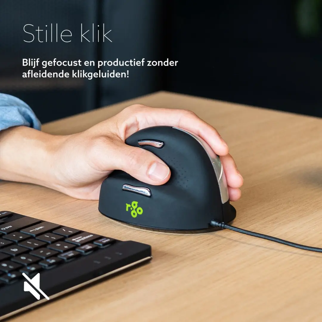 R-Go HE RGOHELELA Ergonomische Muis - Linkshandig - 5 Knoppen