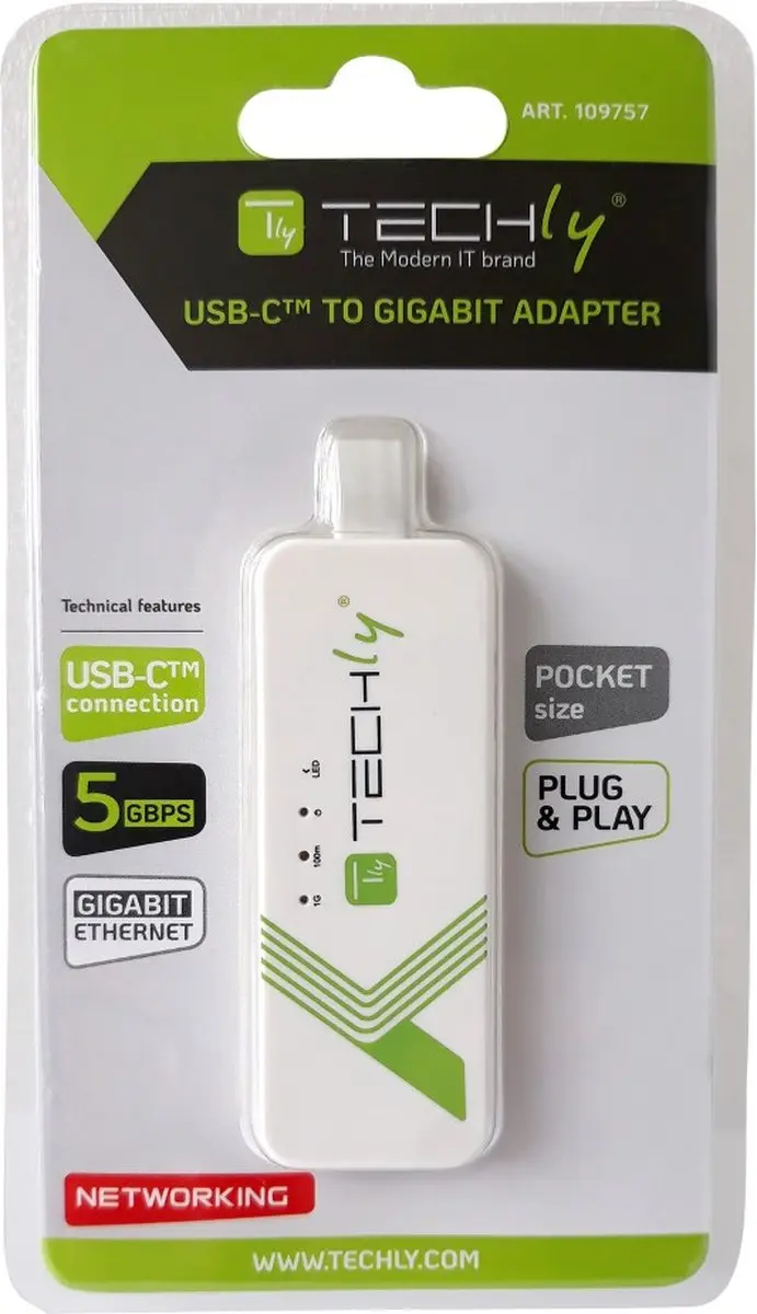 Techly IADAP USB31-ETGIGA3 Netwerkkaart Ethernet 5000 Mbit/s - Wit - afbeelding 6 van 6