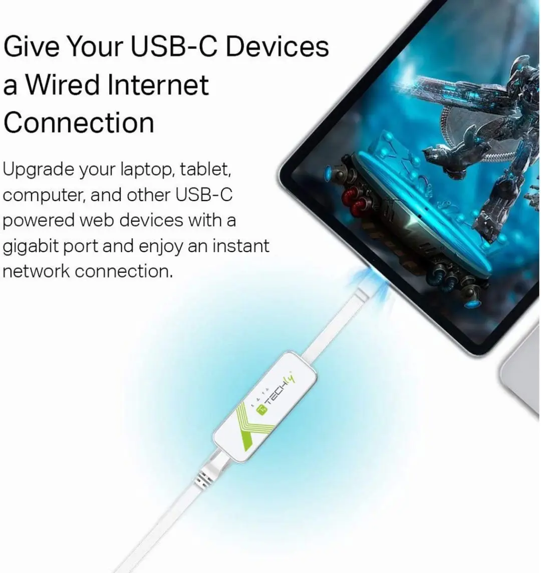 Techly IADAP USB31-ETGIGA3 Netwerkkaart Ethernet 5000 Mbit/s - Wit