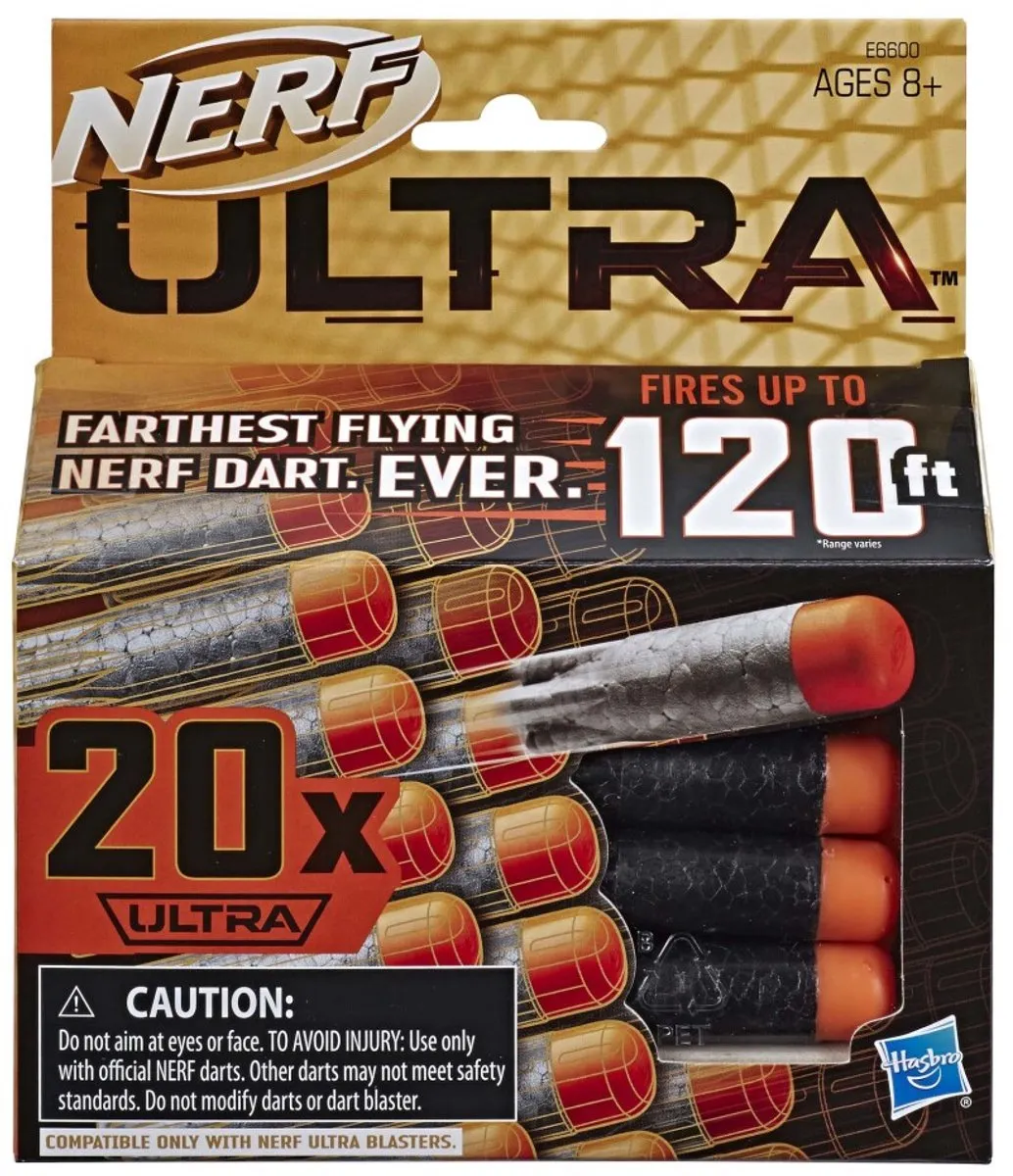 Nerf Ultra 20 Dart Refill E6600EU6 - Zwart/Oranje