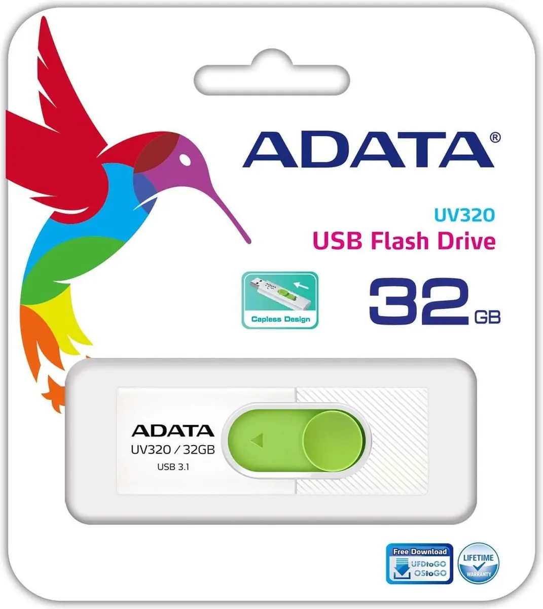 ADATA UV320 USB-stick 32GB - Groen/Wit
