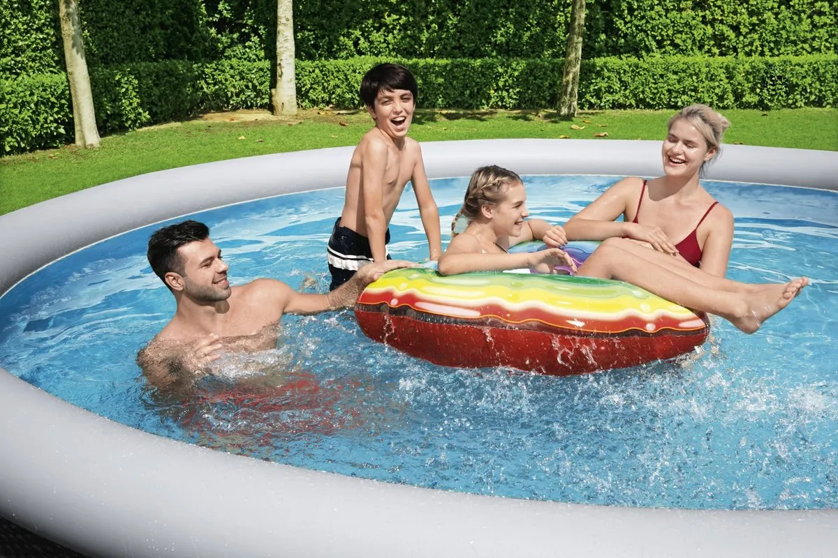 Bestway Easy Pool Set 457x107cm - Pomp - Rattan Look - Grijs