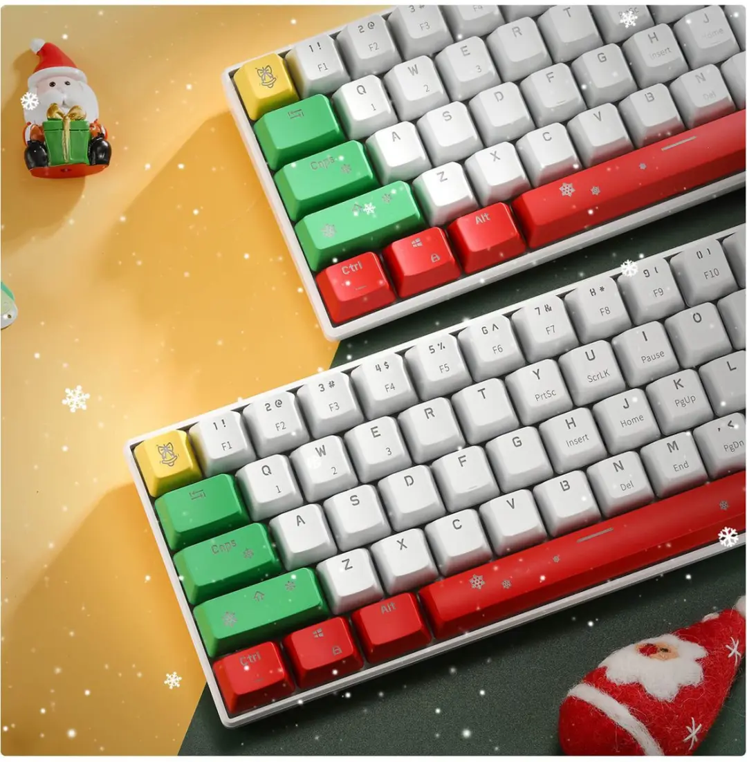 Royal Kludge RK61 Kerst Editie Mechanisch Gamingtoetsenbord - 61 Toetsen - RGB - Rode Schakelaars - Transparant