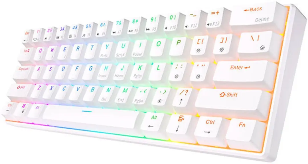 Royal Kludge RK61 Kerst Editie Mechanisch Gamingtoetsenbord - 61 Toetsen - RGB - Rode Schakelaars - Transparant