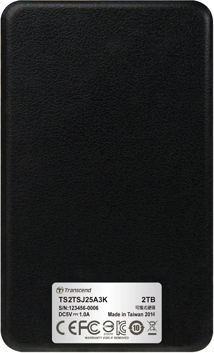 Transcend StoreJet 25A3K 2TB Externe Harde Schijf - Zwart
