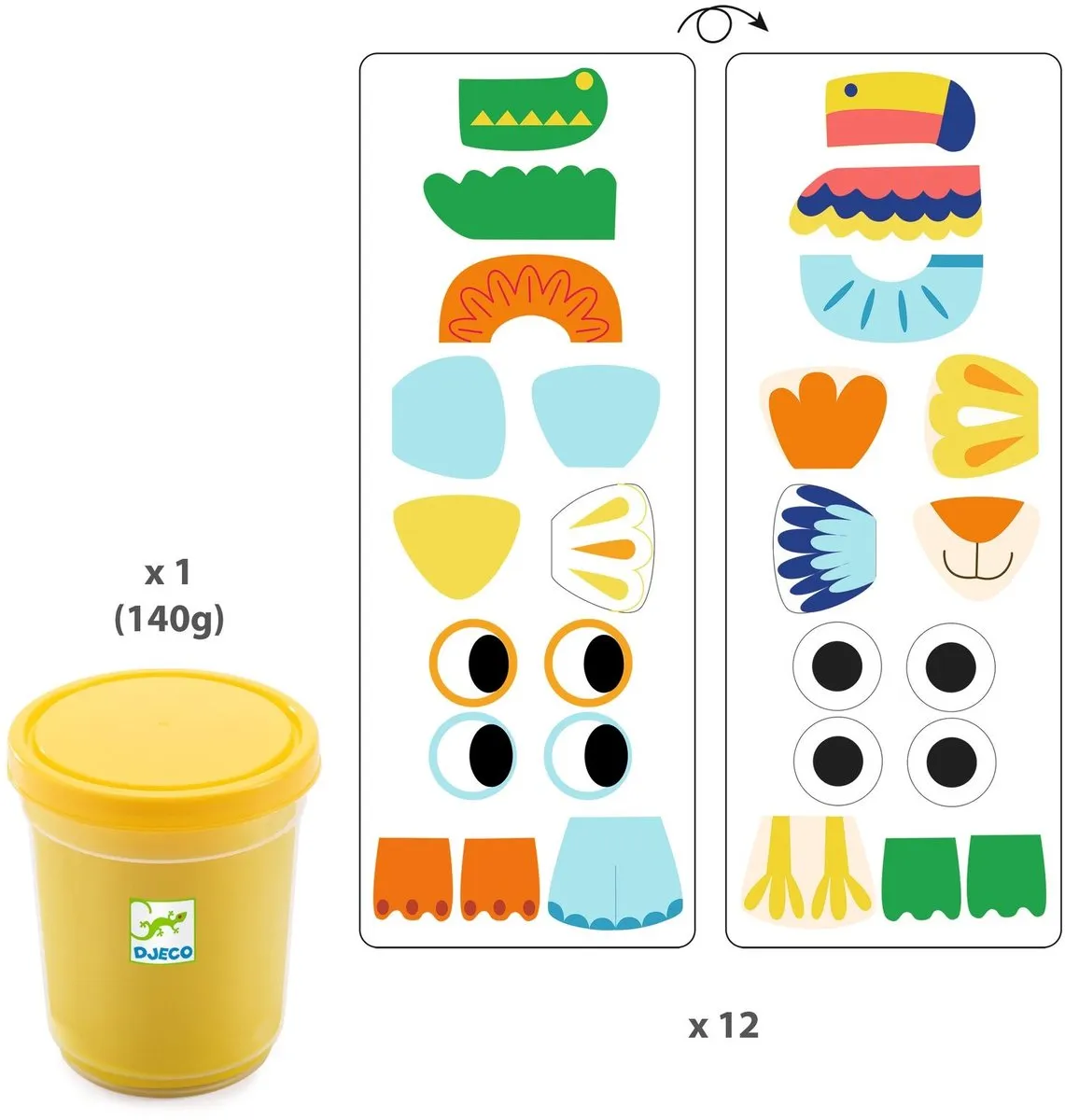 Djeco Myanimodels Boetseerklei Dieren - Multicolor