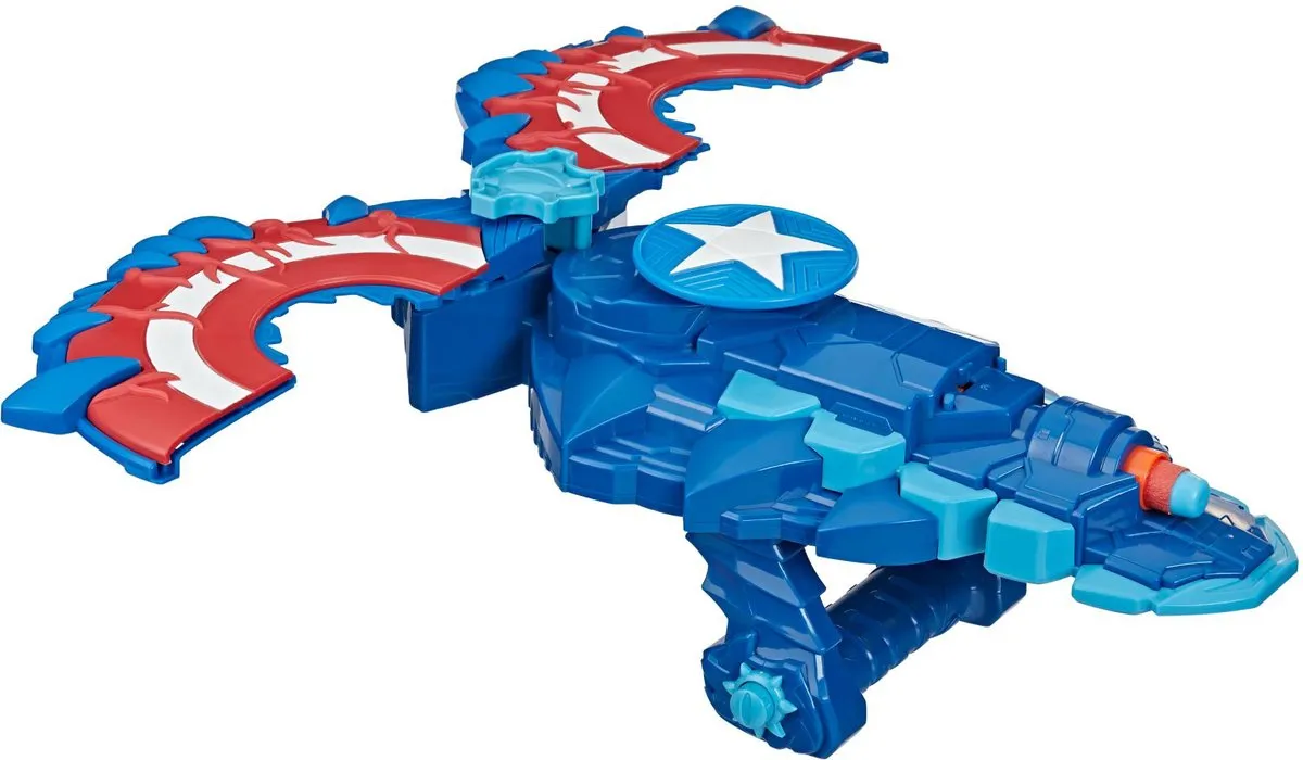 Nerf Marvel Mech Strike Captain America - Blauw