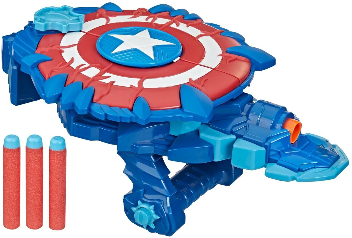 Nerf Marvel Mech Strike Captain America - Blauw
