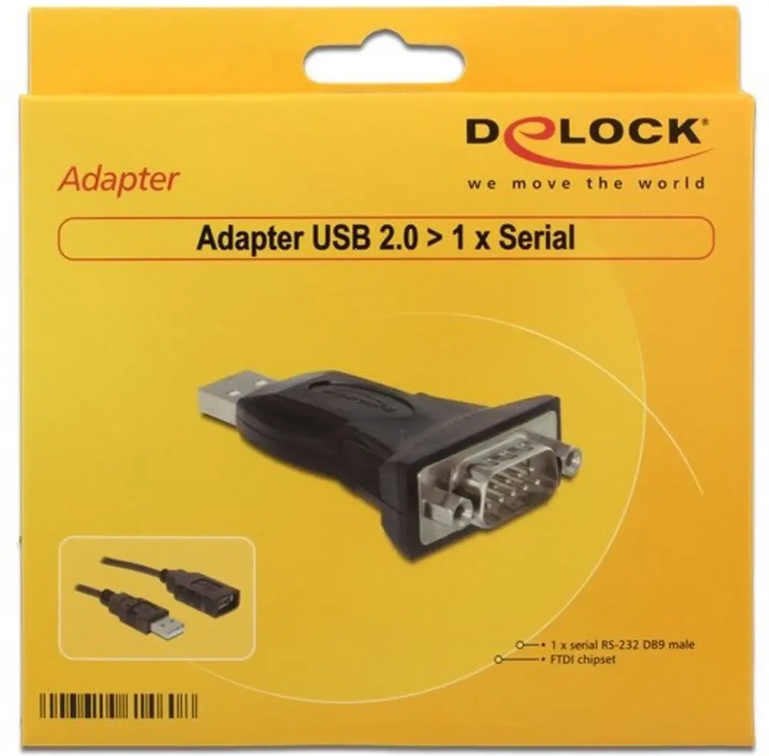Delock USB 2.0 naar Seriële Kabel 61460 - 1m - Zwart