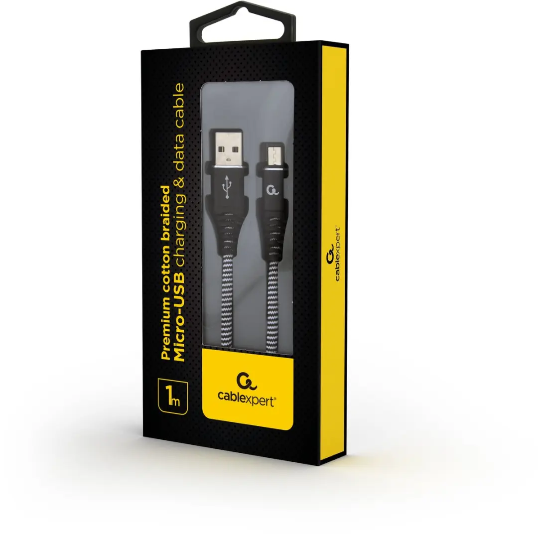 Cablexpert Premium Micro-USB Kabel 1m - Zwart/Wit