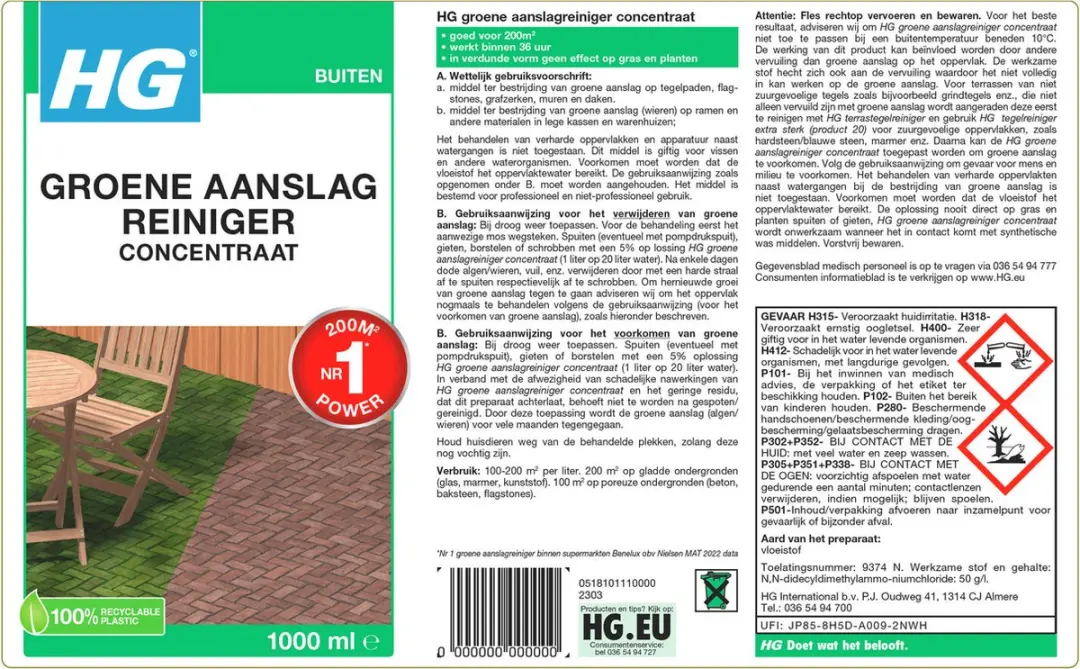 HG Groene Aanslagreiniger Concentraat 1L
