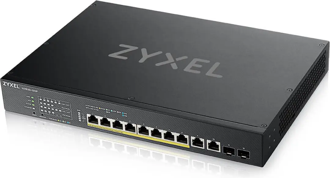 Zyxel XS1930-12HP-ZZ0101F Managed L3 Switch 10G PoE - 12 Poorten - Zwart