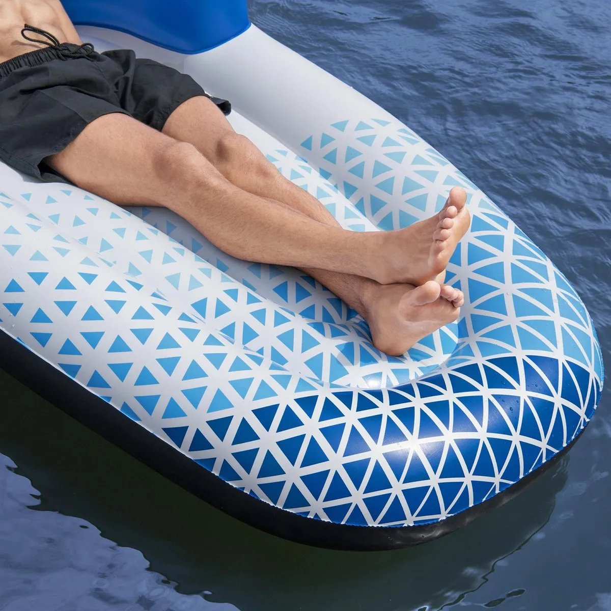 Bestway Hydro Force Drijvend Loungebed Float Ligbed 191x107cm - Blauw/Wit - afbeelding 6 van 6