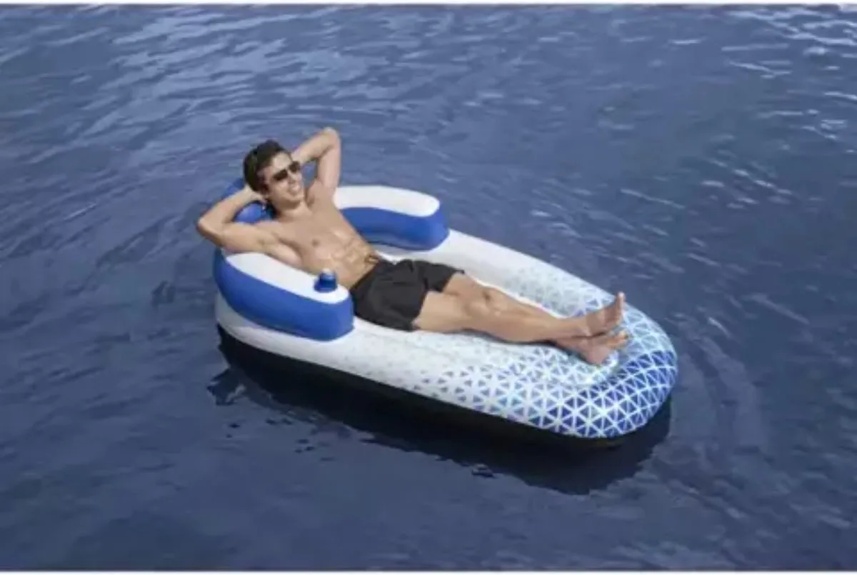 Bestway Hydro Force Drijvend Loungebed Float Ligbed 191x107cm - Blauw/Wit