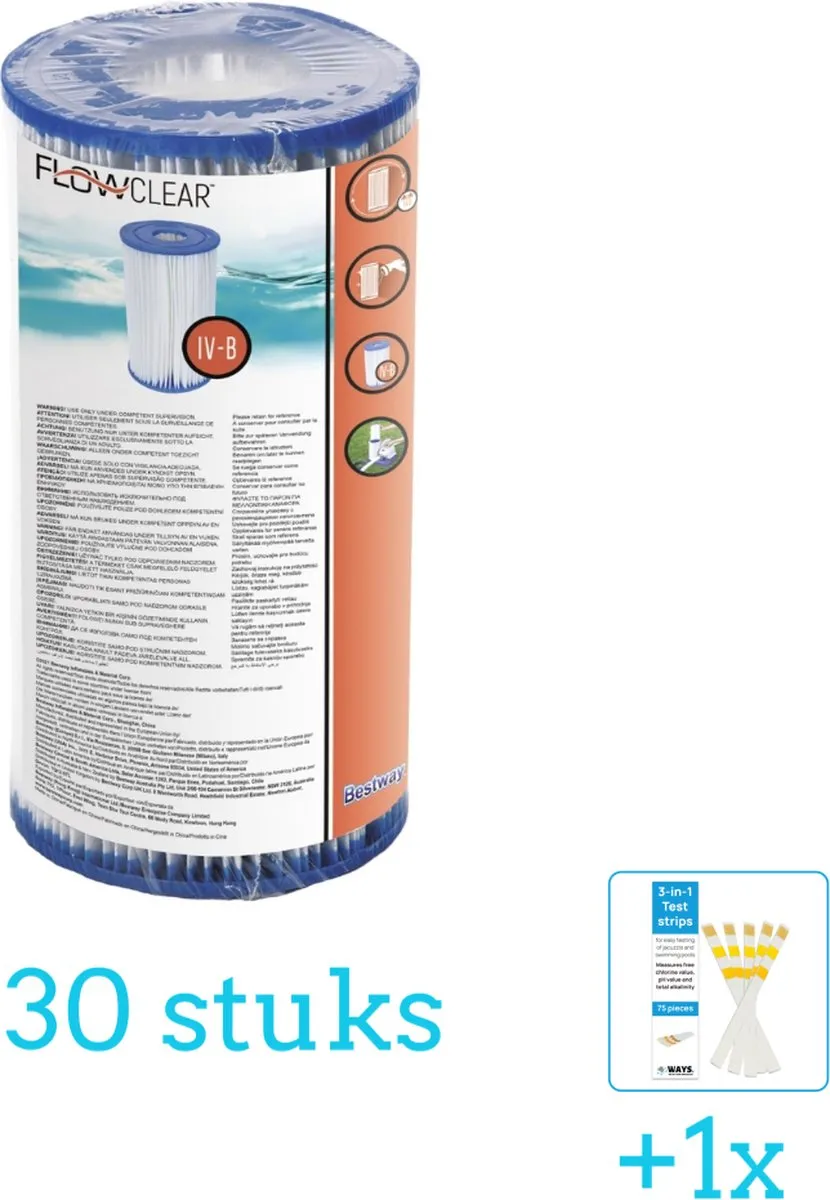 Bestway Flowclear Type IV Filtercartridge 30 Stuks