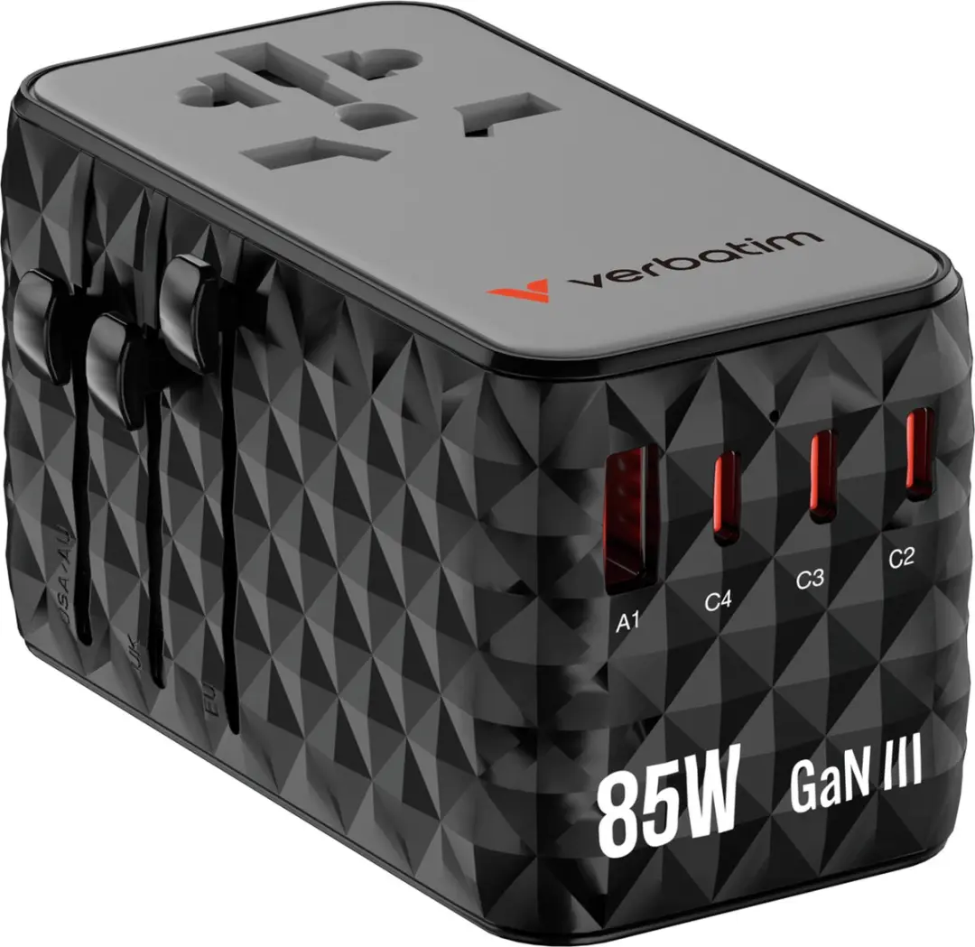 Verbatim 3xUSB-C PD 85W Adapter - Transparent