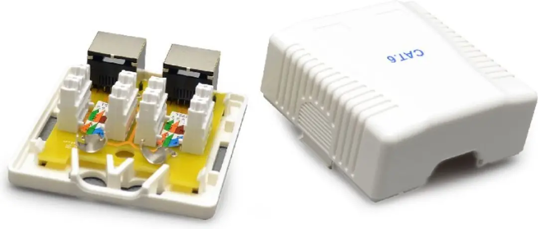 Cablexpert CAT6 FTP LAN-opbouwdoos 2-poorts - Wit