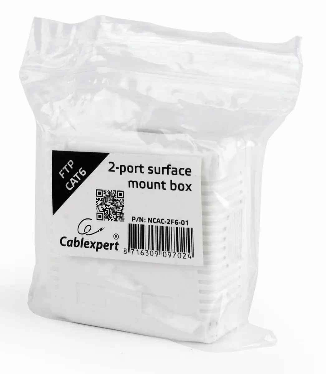 Cablexpert CAT6 FTP LAN-opbouwdoos 2-poorts - Wit