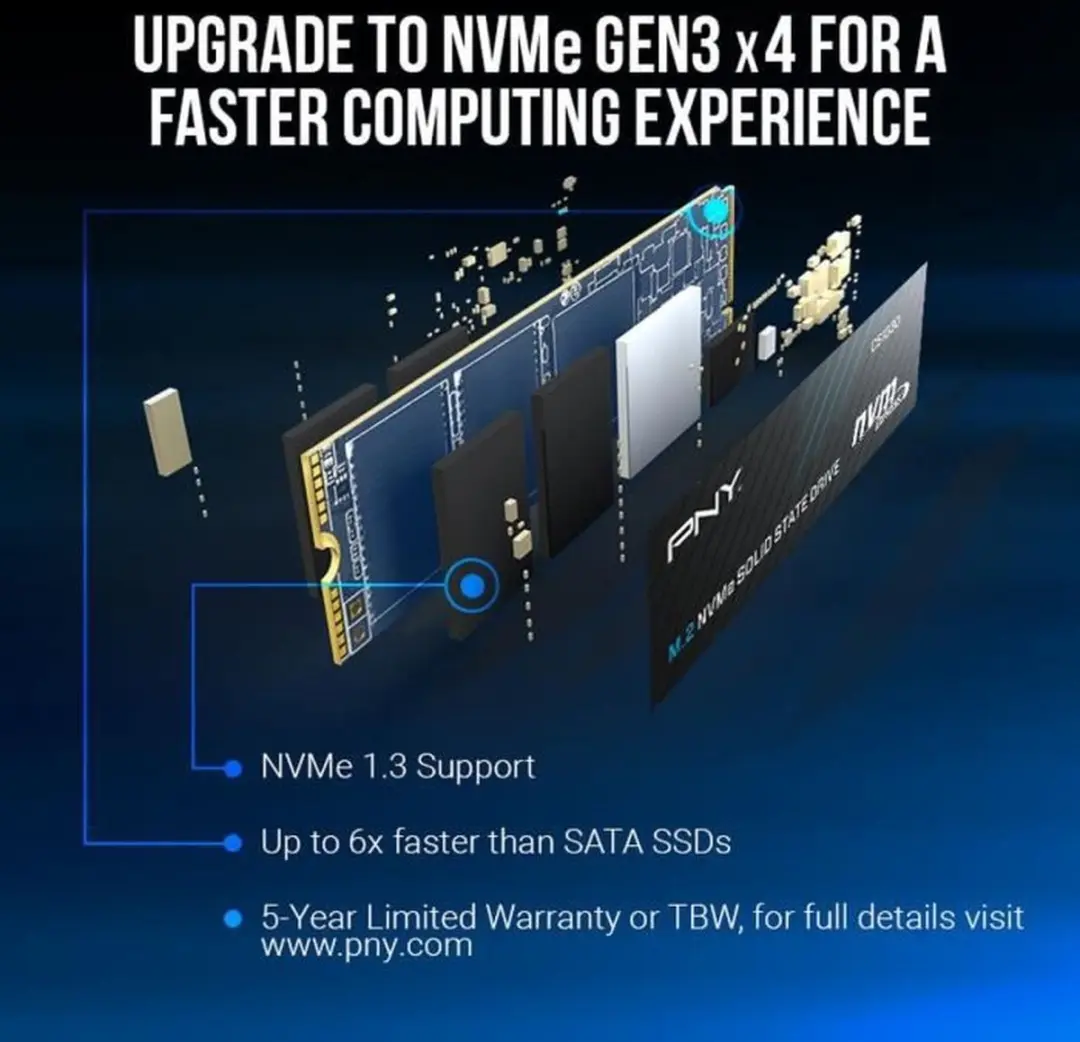 PNY M280CS1030-250-RB M.2 NVMe SSD - 250GB